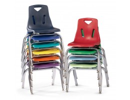 Stacking Chair With Chrome-Plated Legs 16" Blue